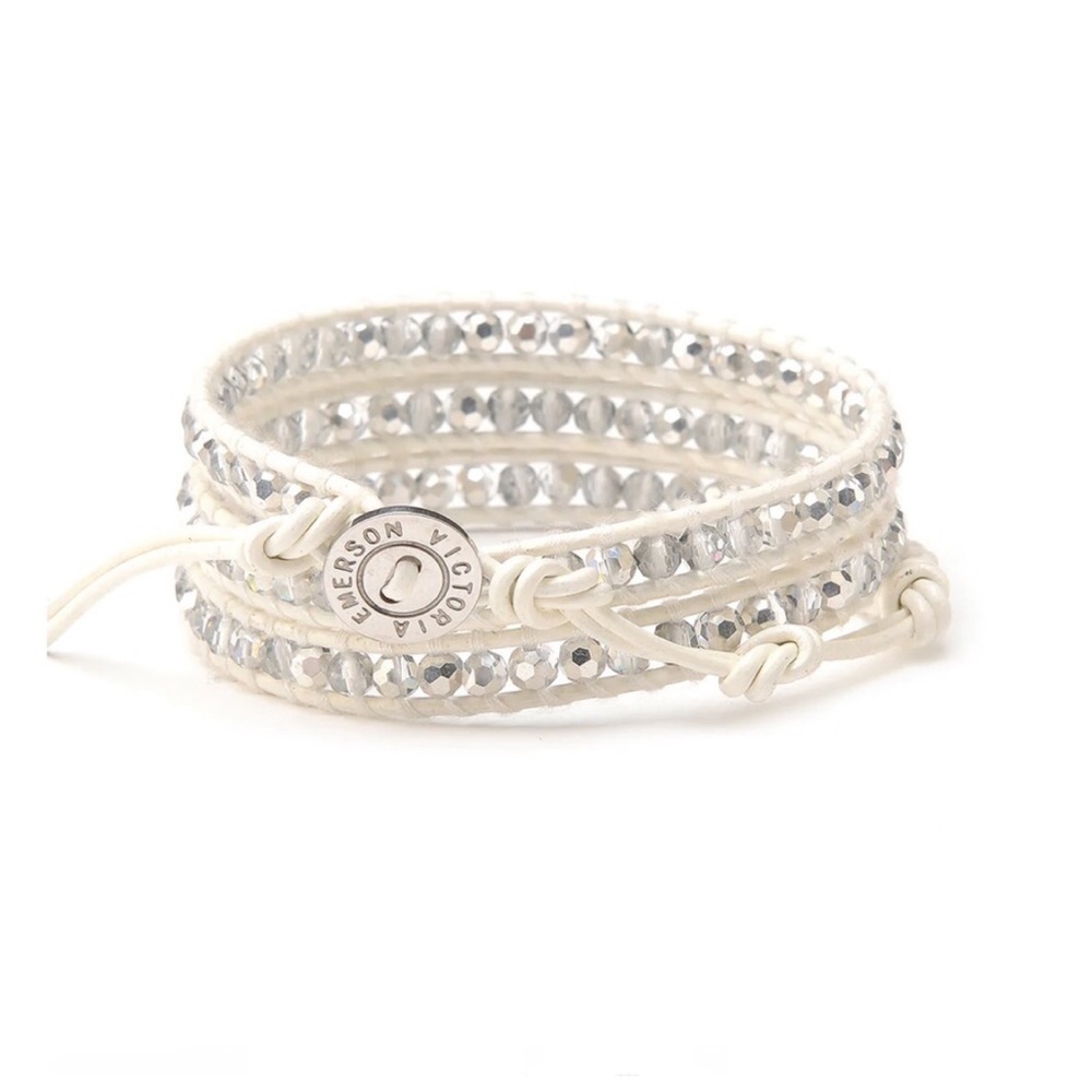 Victoria Emerson Wrap Bracelet White Silver